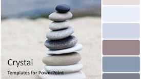  Presentation with zen stones - Amazing slide deck having spa on beach and palette backdrop and a light gray colored foreground