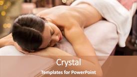  Presentation with young healthy people - Presentation design enhanced with spa or massage parlor background and a coral colored foreground