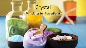  Presentation with organic - Beautiful PPT layouts featuring spa organic products backdrop and a yellow colored foreground