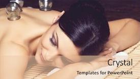  Presentation with health woman running female runner - PPT layouts enhanced with spa oriental vacuum cupping background and a lemonade colored foreground