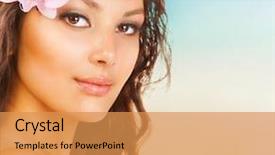  Presentation with beauty - Presentation theme having spa party - beauty summer girl background and a gold colored foreground