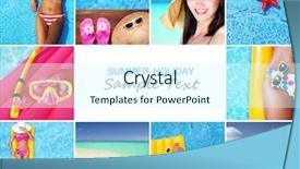  Presentation with postcard - Beautiful theme featuring spa party - holiday postcard backdrop and a cool aqua colored foreground
