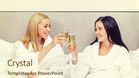  Presentation with bed hotel - Beautiful theme featuring spa party - hotel travel friendship and happiness backdrop and a cream colored foreground