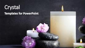  Presentation with flower candles - Colorful slides enhanced with spa pebbles flowers and candles backdrop and a  colored foreground