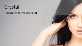  Presentation with spa concept - Beautiful PPT layouts featuring her face plastic surgery backdrop and a light gray colored foreground