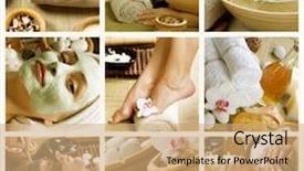  Presentation with day spa - Amazing slide deck having spa procedures day-spa backdrop and a coral colored foreground