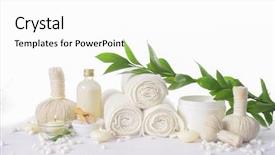  Presentation with natural products - Presentation design enhanced with spa products concept spa natural background and a  colored foreground