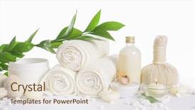  Presentation with natural products - PPT theme enhanced with spa products concept spa natural background and a  colored foreground