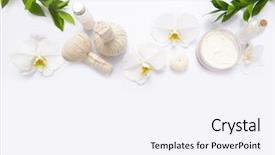  Presentation with natural products - PPT theme enhanced with spa products concept spa natural background and a  colored foreground