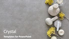 Presentation with spa concept - Presentation with spa products concept spa setting background and a gray colored foreground