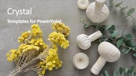  Presentation with spa concept - PPT theme with spa products concept spa setting background and a gray colored foreground