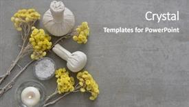  Presentation with spa concept - Amazing slide set having spa products concept spa setting backdrop and a gray colored foreground