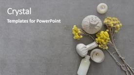  Presentation with spa concept - Cool new PPT theme with spa products concept spa setting backdrop and a gray colored foreground