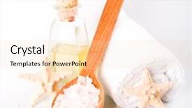  Presentation with oil products - Slide deck with salt on wooden spoon towel background and a lemonade colored foreground