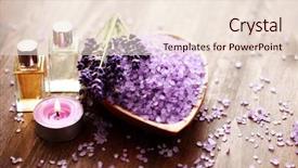  Presentation with lavender - Cool new presentation theme with spa purple colour - bowl of lavender bath salt backdrop and a lemonade colored foreground
