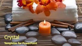  Presentation with candle - Presentation theme enhanced with spa resort -candle with orchid background and a  colored foreground