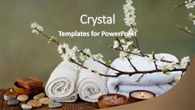  Presentation with wellness - Presentation theme with spa resort and wellness composition background and a tawny brown colored foreground