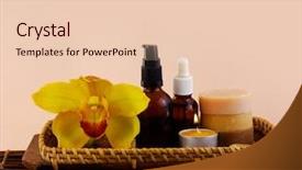  Presentation with natural spa resort - Beautiful slide set featuring spa resort and wellness composition backdrop and a  colored foreground