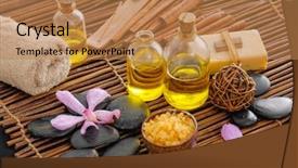  Presentation with wellness - PPT theme with spa resort and wellness composition background and a coral colored foreground