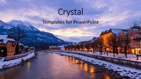  Presentation with natural spa resort - Presentation theme enhanced with spa resort bad ischl austria background and a light blue colored foreground