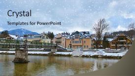  Presentation with natural spa resort - Audience pleasing slide deck consisting of spa resort bad ischl austria backdrop and a light blue colored foreground