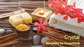  Presentation with spa - Cool new slide set with spa resort l on mat backdrop and a tawny brown colored foreground