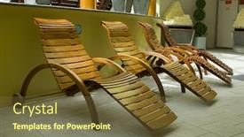  Presentation with lounge - Cool new presentation theme with spa resort wood lounge chairs in relaxing environment backdrop and a tawny brown colored foreground