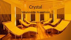  Presentation with beds - Beautiful presentation theme featuring spa room with many beds backdrop and a gold colored foreground