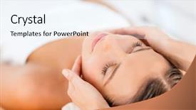  Presentation with spa salon - Presentation design featuring spa salon getting face background and a sky blue colored foreground