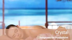  Presentation with spa salon - Amazing PPT layouts having spa salon in a resort backdrop and a coral colored foreground