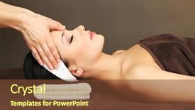 Presentation with spa salon - PPT theme featuring spa salon taking head massage background and a tawny brown colored foreground