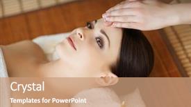  Presentation with massage therapy - Audience pleasing presentation theme consisting of spa salon traditional oriental massage backdrop and a coral colored foreground