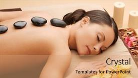 Presentation with spa salon - Colorful presentation theme enhanced with spa salon with hot stone backdrop and a coral colored foreground