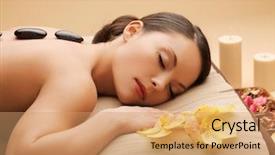  Presentation with salon and spa - Colorful presentation design enhanced with spa salon with hot stones backdrop and a coral colored foreground