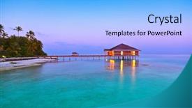  Presentation with maldives - Slide set enhanced with spa saloon on maldives island background and a  colored foreground