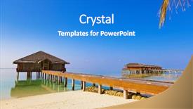  Presentation with maldives - Slide set with spa saloon on maldives island background and a cobalt blue colored foreground