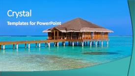  Presentation with maldives - Slides featuring spa saloon on maldives island background and a teal colored foreground