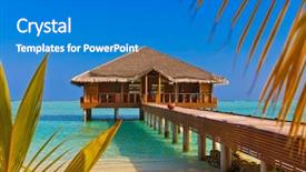  Presentation with maldives - Beautiful slides featuring spa saloon on maldives island backdrop and a teal colored foreground