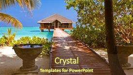  Presentation with maldives - Beautiful PPT theme featuring spa saloon on maldives island backdrop and a  colored foreground