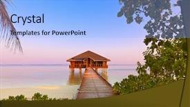  Presentation with maldives - PPT theme consisting of spa saloon on maldives island background and a  colored foreground