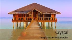  Presentation with salon and spa - PPT theme with spa saloon on maldives island background and a  colored foreground