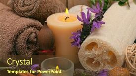  Presentation with lavender - Cool new slide deck with spa-scene-with-aromatic-lavender backdrop and a tawny brown colored foreground
