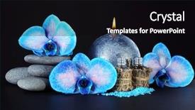  Presentation with blue spa - Cool new PPT layouts with spa set beautiful blue orchid backdrop and a black colored foreground