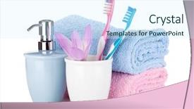  Presentation with organic glyserin soap - Cool new slide set with spa set lily - toothbrush soap two towels backdrop and a cool aqua colored foreground