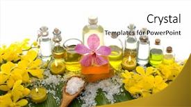  Presentation with food in banana leaf - Amazing presentation theme having spa set on banana leaf backdrop and a  colored foreground