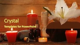  Presentation with wooden lighting - Beautiful presentation theme featuring spa set with lighted candles backdrop and a  colored foreground