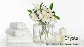  Presentation with spa - Beautiful slides featuring spa set with white gardenia backdrop and a sky blue colored foreground