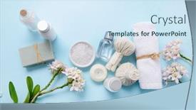  Presentation with blue spa - Beautiful slides featuring spa-setting-and-spa-composition backdrop and a sky blue colored foreground