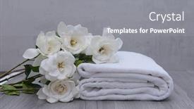  Presentation with spa white orchids black - Slide deck featuring spa-setting-and-spa-composition background and a gray colored foreground