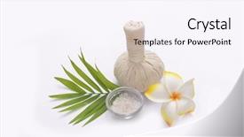  Presentation with spa concept - Slide set having spa setting concept spa background background and a  colored foreground